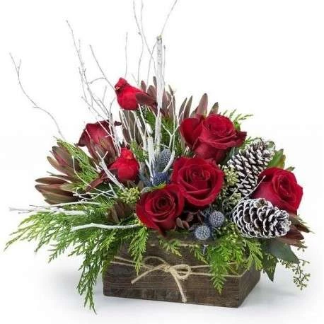 decoración flores navidad 